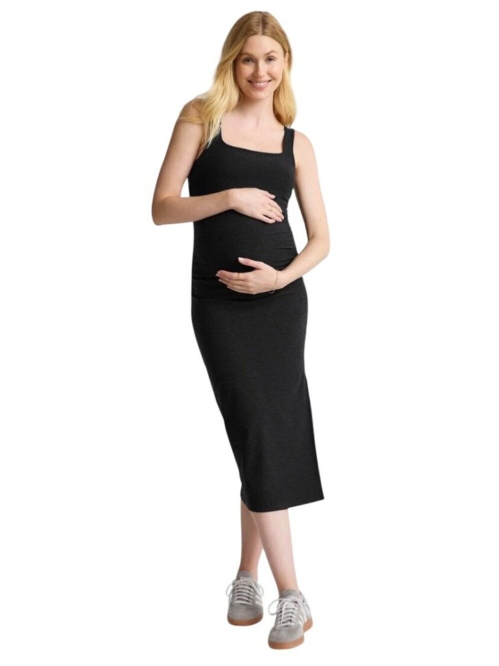 Beyond The Bump Midi Tank Top Dress Black Size XL Maternity Baby Pregnant Summer